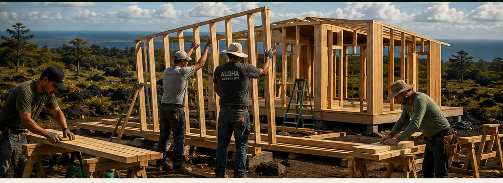 Concept visualization of a veteran and community construction crew building a home